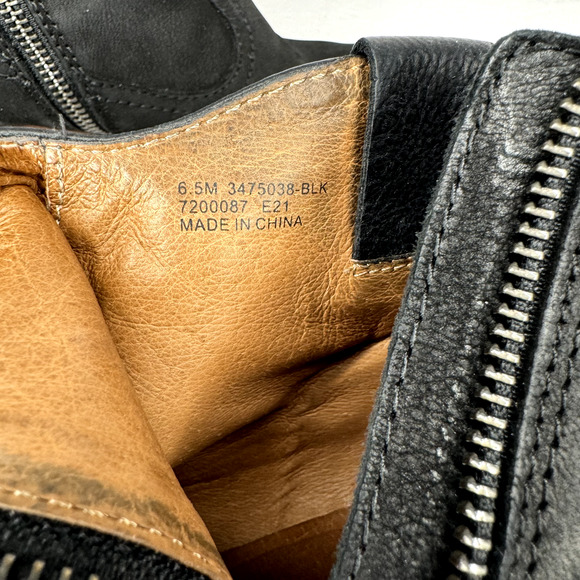 Frye Reina Black Leather Pointed Toe Side Zip Western Ankle Bootie Wmns Sz 6.5 M - Picture 14 of 16